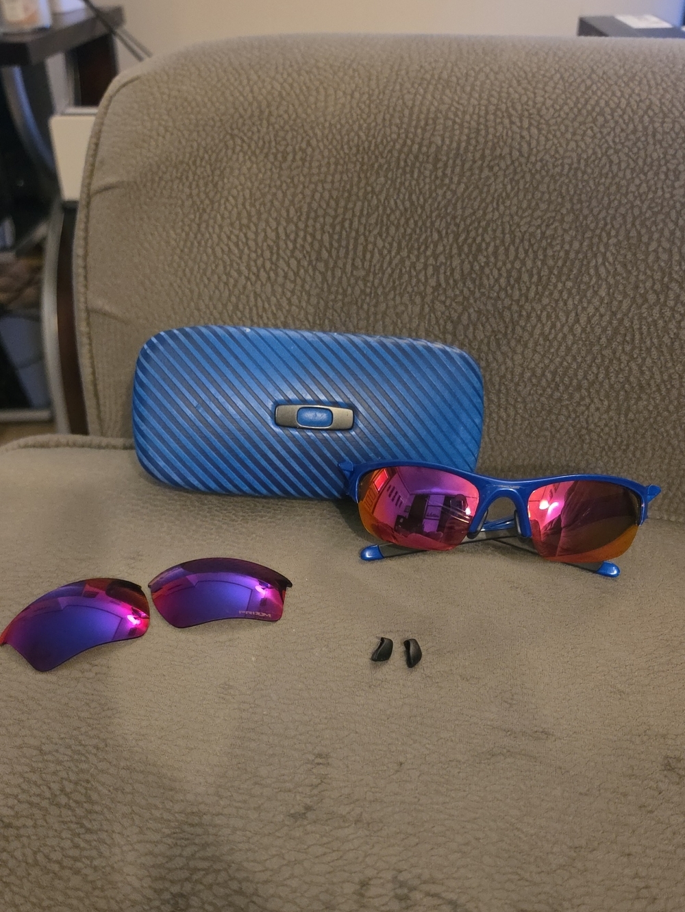 Oakley Blue Half Jacket Sunglasses with Interchangeable Lenses